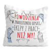 Poduszka Śmieszny Prezent Praca POWODZENIA W ZNALEZIENIU LEPSZEJ EKIPY Z PRACY