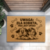 Wycieraczka Kokosowa Śmieszna 60x40 Cm Prezent Parapetówka Zła Kobieta Pies