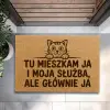 Wycieraczka Kokosowa Śmieszna 60x40Cm Prezent Tu Mieszka Kot I Jego Służba