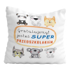 PODUSZKA PREZENT DLA PRZEDSZKOLAKA  JESTEŚ SUPER GRATULACJE ZWIERZĘTA