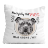 Poduszka Prezent Pies AMSTAFF pracuję by..