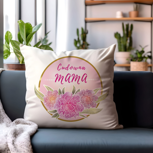 UPOMINEK PODUSZKA PREZENT ŚWIĘTO DLA MAMY TESCIOWEJ  CUDOWNA MAMA KWIAT