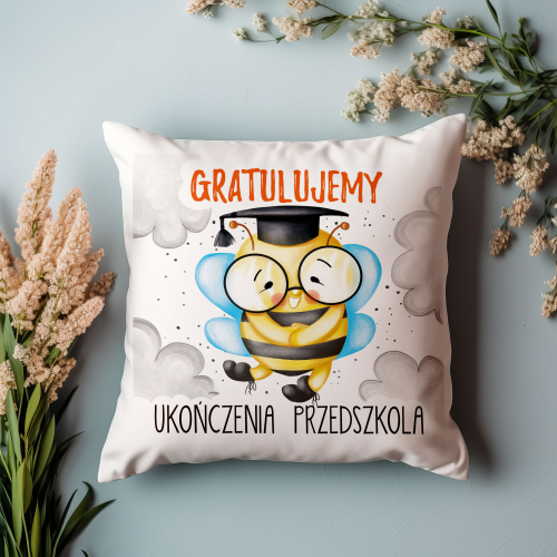 PODUSZKA PREZENT NA ZAKOŃCZENIE PRZEDSZKOLA JASIEK PSZCZÓŁKA GRATULACJE