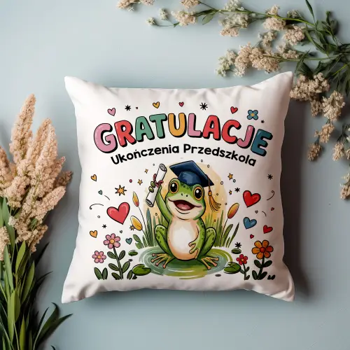PODUSZKA PREZENT NA ZAKOŃCZENIE ROKU UPOMINEK PRZEDSZKOLE DLA DZIECKA ŻABA