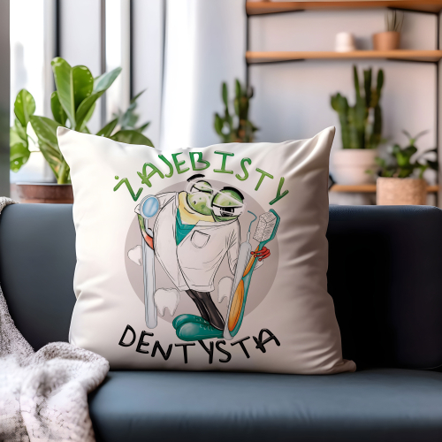 Poduszka Prezent Praca Zawód Żajebisty DENTYSTA