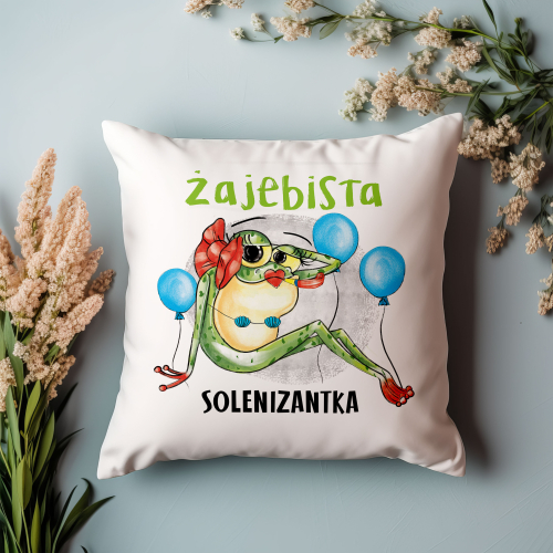 PODUSZKA PREZENT NA URODZINY ŻAJEBISTA SOLENIZANTKA ŻABA