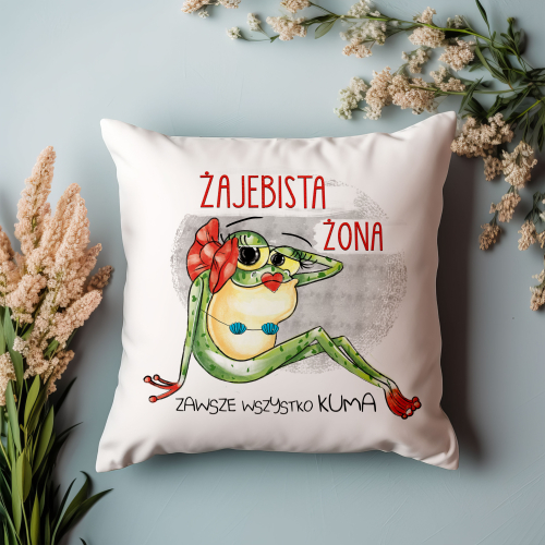 Poduszka Prezent Żaba ŻAJEBISTA ŻONA