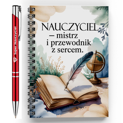 Prezent NAUCZYCIELA Koniec Roku NOTES + DŁUGOPIS DO SZKOŁY PRZEDSZKOLE