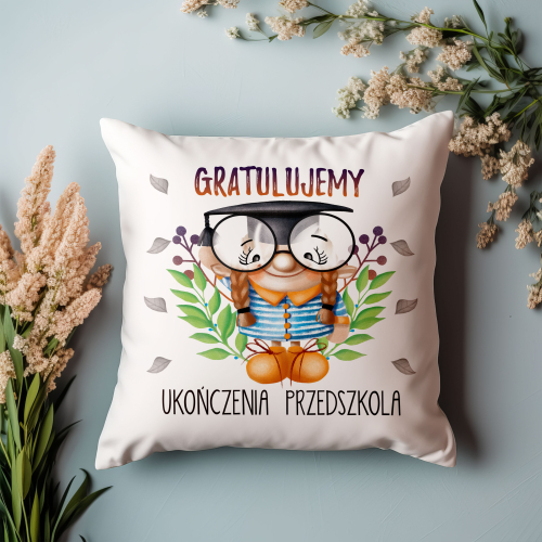 PODUSZKA PREZENT NA ZAKOŃCZENIE PRZEDSZKOLA DZIEWCZYNKA GRATULACJE