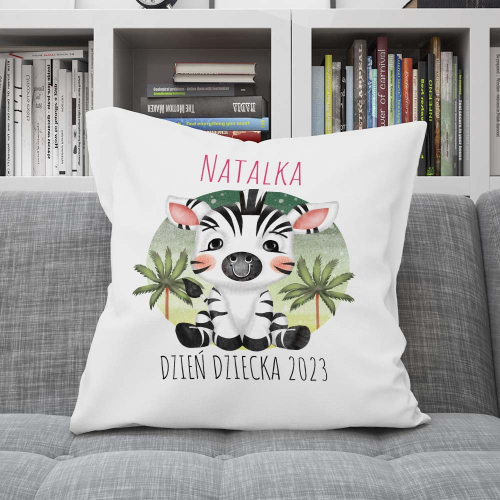 Poduszka Prezent DZIEŃ DZIECKA Zebra IMIĘ