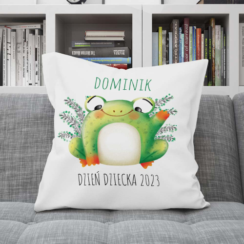 Poduszka Prezent DZIEŃ DZIECKA Żabka IMIĘ