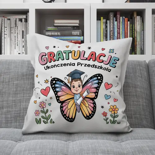 PODUSZKA PREZENT NA ZAKOŃCZENIE ROKU ŻŁOBEK UPOMINEK PRZEDSZKOLE MOTYLKI