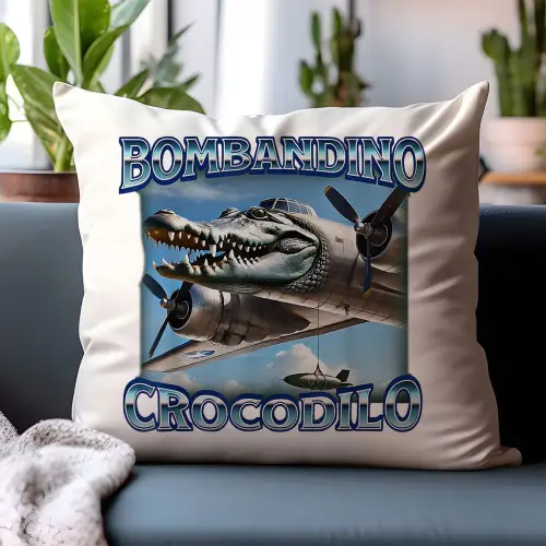 Poduszka Bombardino Crocodilo Italian Brainrot Viral Tiktok Prezent