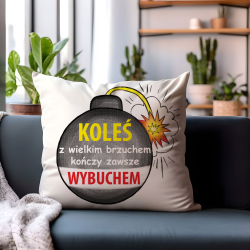 Poduszka Prezent Dzień Chłopaka Z BRZUCHEM Praca Firma