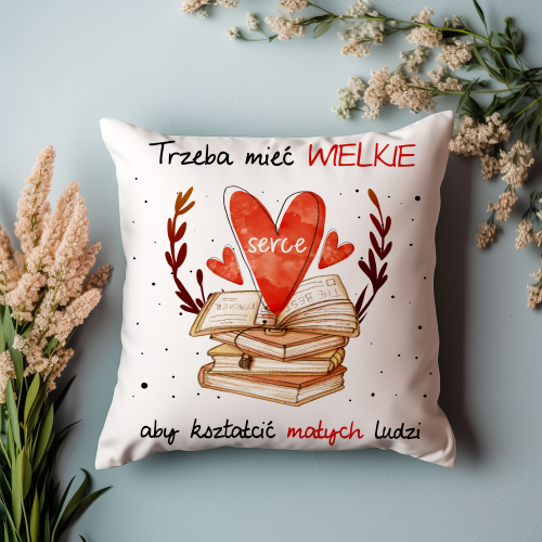 Poduszka Prezent DZIEŃ NAUCZYCIELA serce