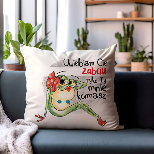 Poduszka Prezent Żaba TY MNIE KUMASZ