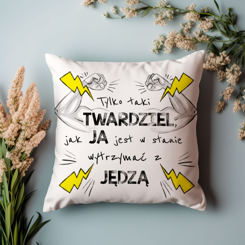 Poduszka Prezent Dzień Chłopaka TWARDZIEL  Praca Firma
