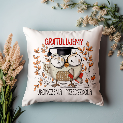 Poduszka Prezent Zakończenie Przedszkola SOWA