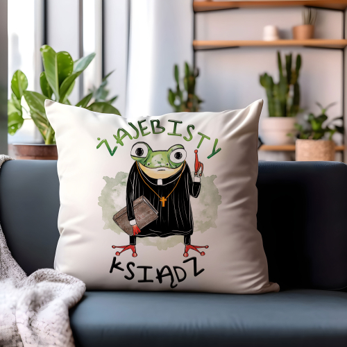 Poduszka Prezent Praca Żajebisty KSIĄDZ