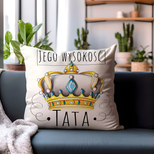 PODUSZKA PREZANT ŚWIĘTO NA DZIEŃ OJCA TATY OJCZYMA NADRUK  JEGO WYSOKOŚĆ HIT