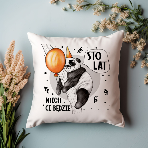 PREZENT PODUSZKA URODZINY PANDA 100 LAT