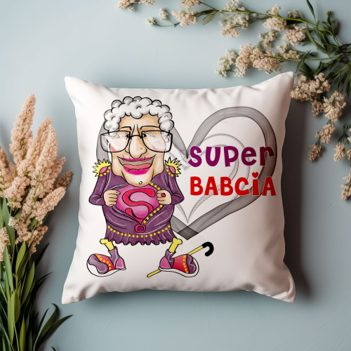 PODUSZKA JASIEK PREZENT DZIEŃ BABCI SUPER BABCIA KOBIETA