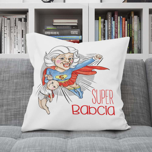 PODUSZKA JASIEK PREZENT DZIEŃ BABCI SUPERBOHATERKA KOBIETA