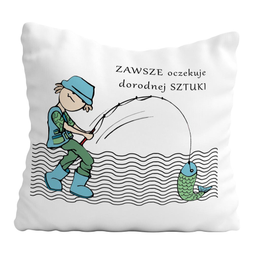 UPOMINEK PODUSZKA PREZENT ZAWÓD  RYBAK WĘDKARZ