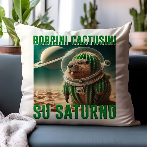 Poduszka Bobrini Cactusini Italian Brainrot Kaktusini Prezent
