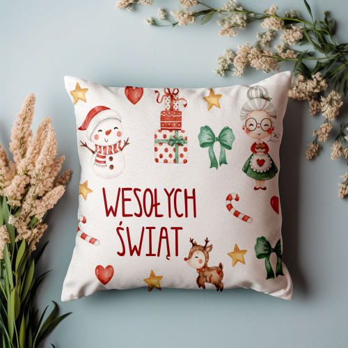 Poduszka Prezent Mikołajki Boże Narodzenie Święta Wesołych Świąt
