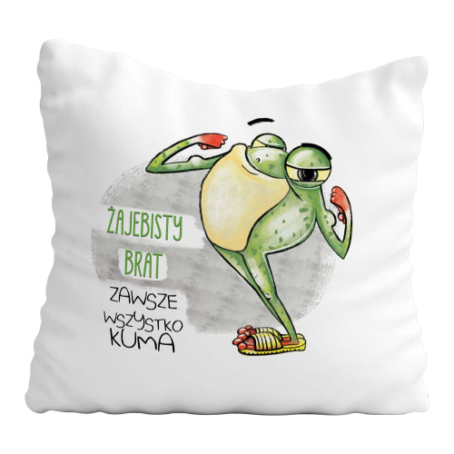 Poduszka Prezent Żaba ŻAJEBISTY BRAT
