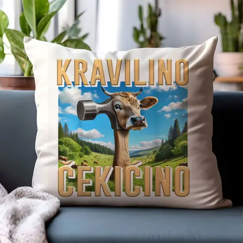 Poduszka Kravilino Cekicino Hilarious Italian Brainrot Viral Tiktok Prezent