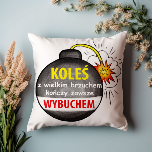 Poduszka Prezent Dzień Chłopaka Z BRZUCHEM Praca Firma