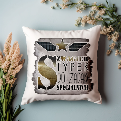 PODUSZKA ZABAWNY PREZENT DLA SZWAGRA BRATA ŚMIESZNY GADŻET PAMIĄTKA NIESPODZIANKA