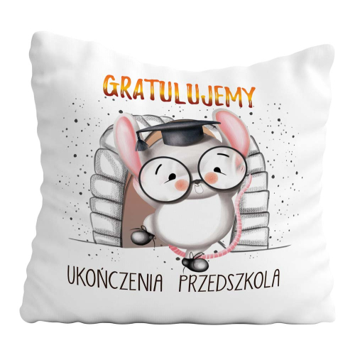 PODUSZKA PREZENT NA ZAKOŃCZENIE PRZEDSZKOLA ZWIERZĘTA MYSZKA GRATULACJE DZIECKO