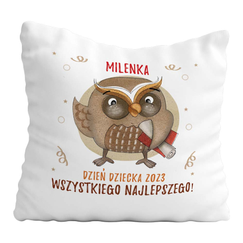 Poduszka Prezent DZIEŃ DZIECKA Sowa IMIĘ