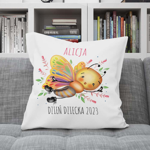 Poduszka Prezent DZIEŃ DZIECKA Motylek IMIĘ