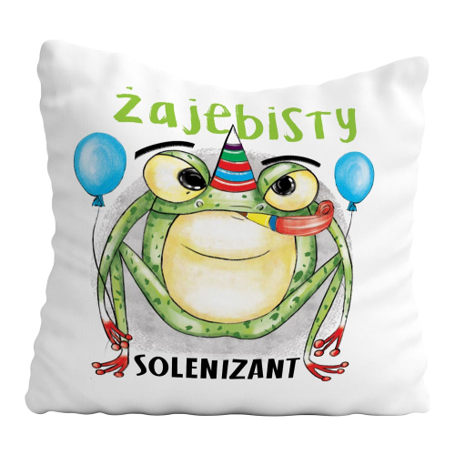 PODUSZKA PREZENT NA URODZINY ŻAJEBISTY SOLENIZANT ŻABA