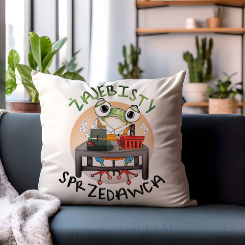 Poduszka Prezent Praca Zawód Żajebisty SPRZEDAWCA