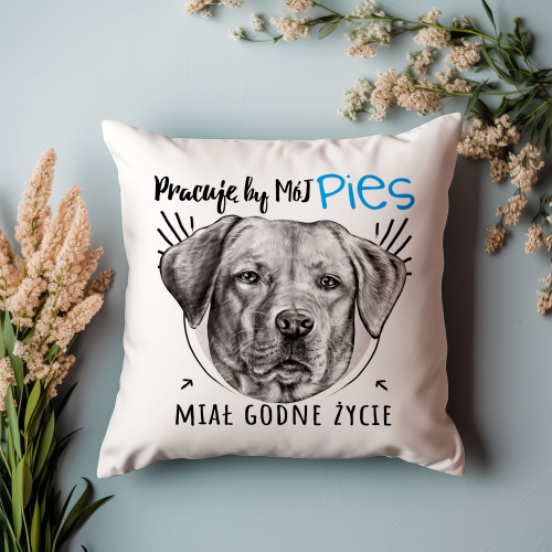 Poduszka Prezent Pies Rasa LABRADOR pracuję by