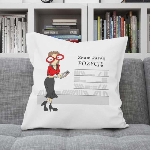 UPOMINEK PODUSZKA PREZENT ZAWÓD KOBIETA BIBLIOTEKARKA ARCHIWISTKA
