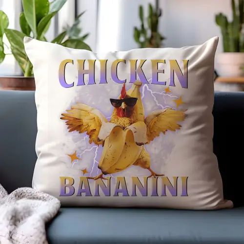 Poduszka Chicken Bananini Italian Brainrot Viral Tiktok  Prezent