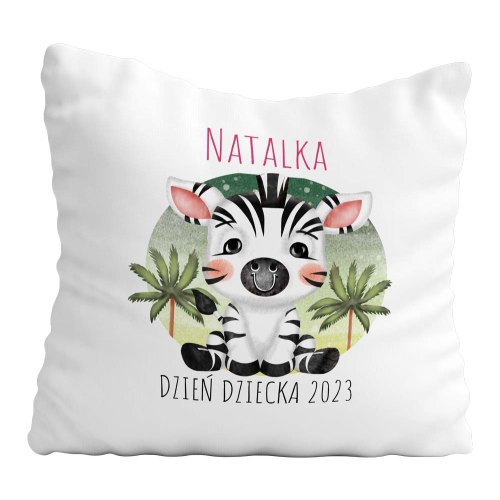 Poduszka Prezent DZIEŃ DZIECKA Zebra IMIĘ