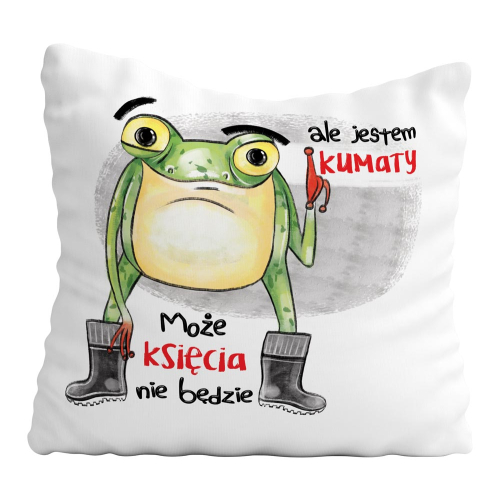 Poduszka Prezent Żaba JESTEM KUMATY