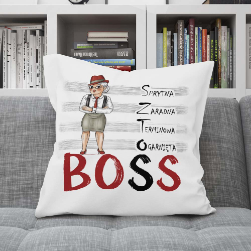 Poduszka Prezent Praca SZEFOWA Sztos Boss