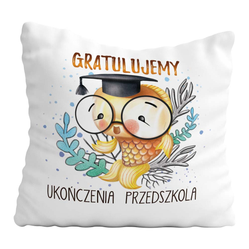 PODUSZKA PREZENT NA ZAKOŃCZENIE PRZEDSZKOLA ZWIERZĘTA RYBKA GRATULACJE