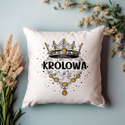 Poduszka Prezent Małżeństwo Para Ślub KRÓLOWA