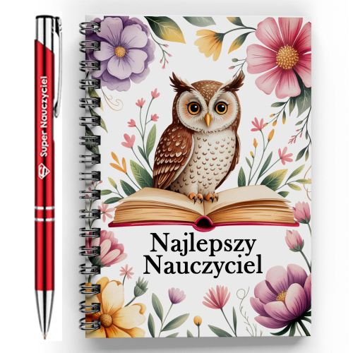 Prezent NAUCZYCIELA Koniec Roku NOTES + DŁUGOPIS DO SZKOŁY PRZEDSZKOLE