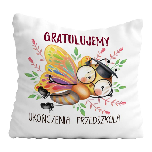 PODUSZKA PREZENT NA ZAKOŃCZENIE PRZEDSZKOLA MOTYLEK GRATULACJE