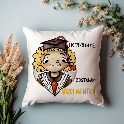 PODUSZKA PREZENT NA UKOŃCZENIE SZKOŁY ABSOLWENTKA UCZENNICA DZIEWCZYNA